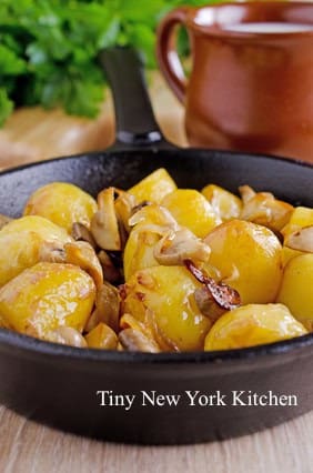 Pan Roasted Potatoes With Mushrooms & Pancetta Pan Roasted Potatoes With Mushrooms & Pancetta