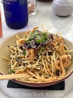 Sesame Noodles With Green Onions & Crispy Wontons Sesame Noodles With Green Onions & Crispy Wontons