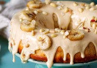 Banana Cake With Peanut Butter Glaze