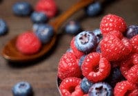 Blueberry Raspberry Pudding Cake