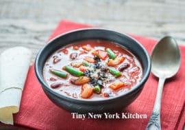 Bowl of minestrone soup