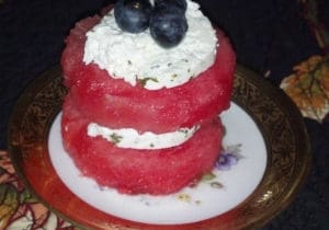 Red White & Blueberry (watermelon goat cheese and blueberries)