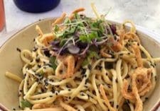 Sesame Noodles With Green Onions & Crispy Wontons